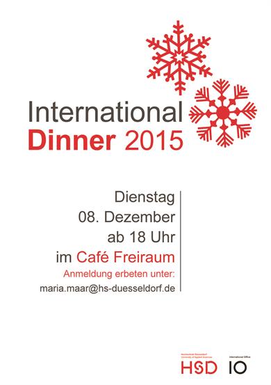 red snowflakes, International Dinner, on December 08, starting 6 p.m. in Café Freiraum